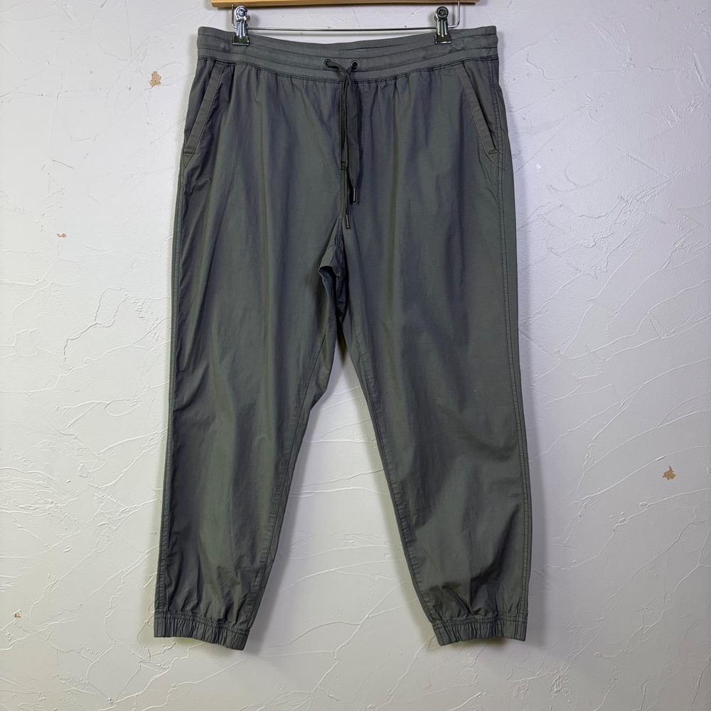 NEW LL Bean Ripstop Jogger Pants Womens Large Dark Taupe Cotton Blend Gorpcore
